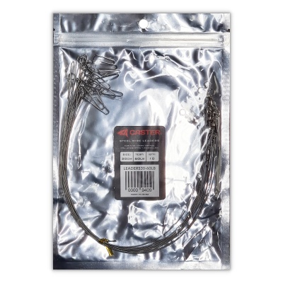 Cable De Acero Leaders Armados Caster 30cm 60 Lb 10 Unidades